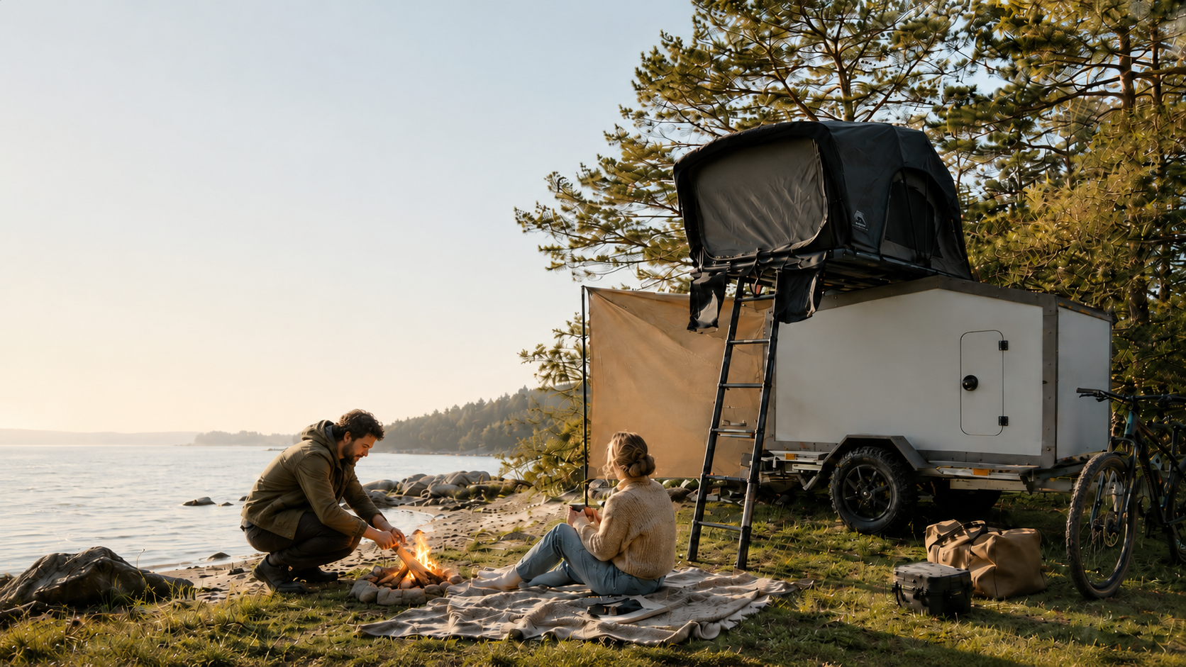 Igelkott caravan, achterkant met details